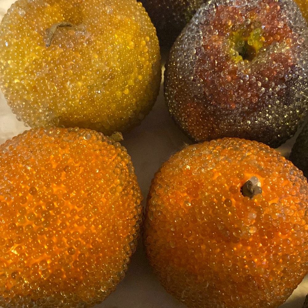 Fruit decor 2 red apple 1yellow lime 2 oranges 2 plums 1 lime 1 pear